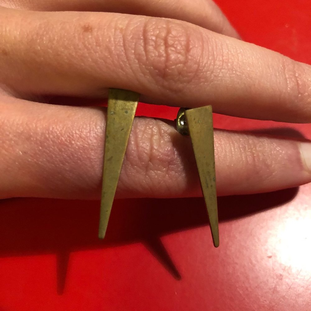 Brass spikes stud earrings